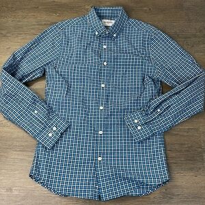 Goodfellow & Co Men’s Blue White Slim Everyday Poplin Button Up Shirt, sz small